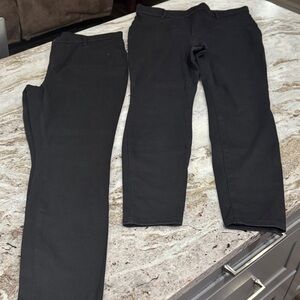 2 Pair women’s size large black skinny pants. In great condition!